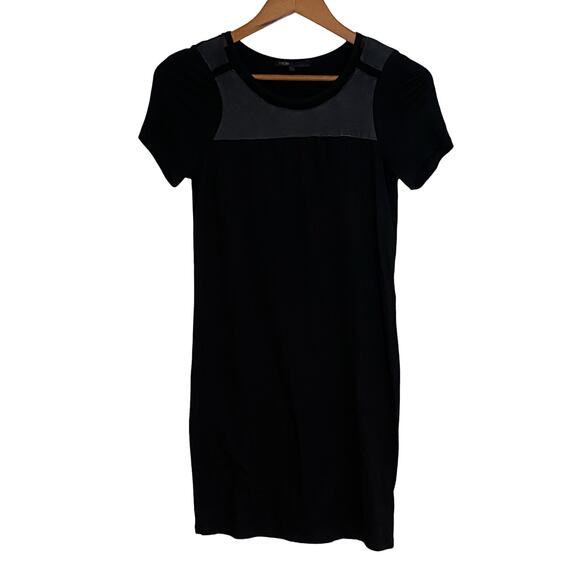 Maje Brindisi Leather Accent Mini Dress - Picture 2 of 7